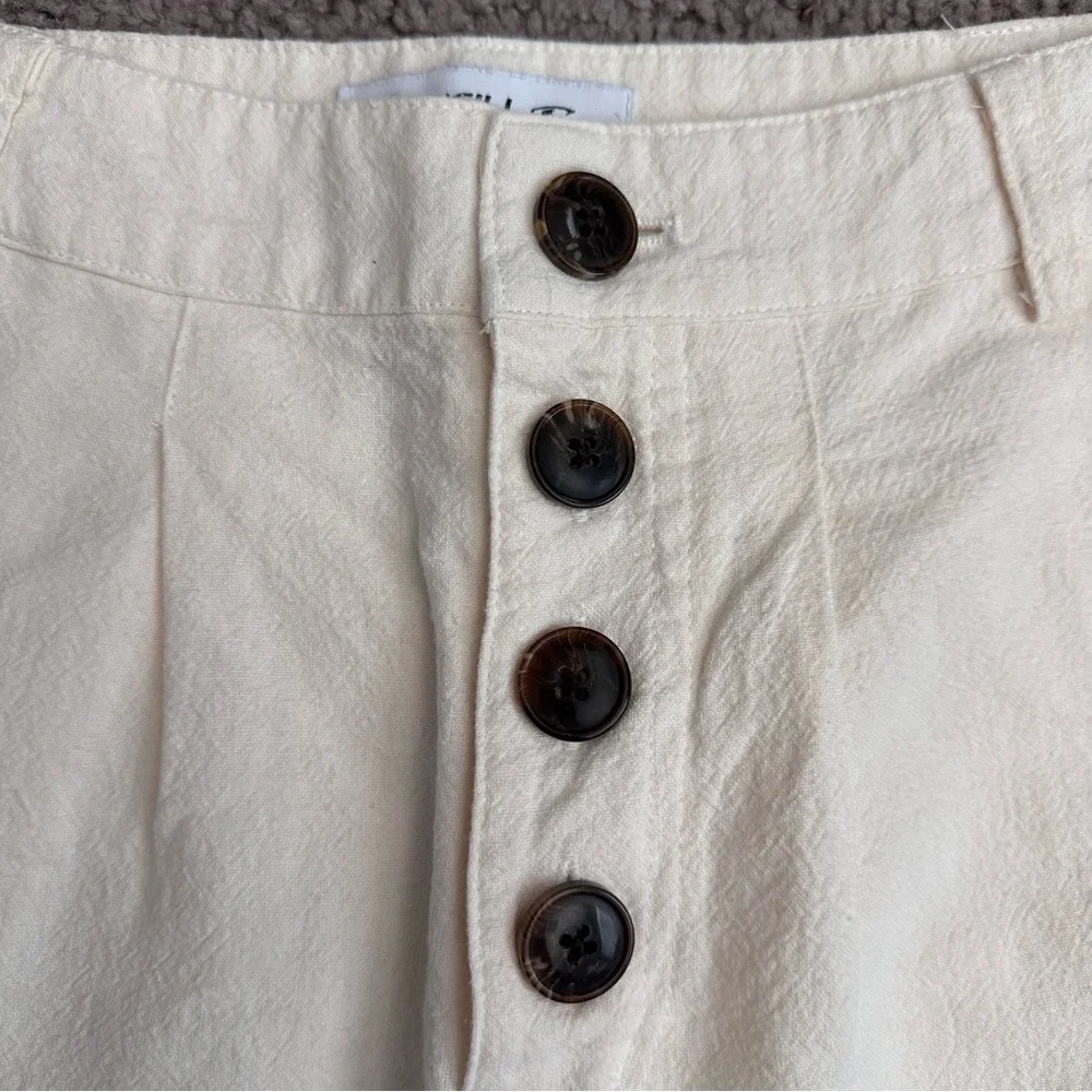 O’Neill Linen Blend Straight Wide Pants Womens 24 Wax Paper